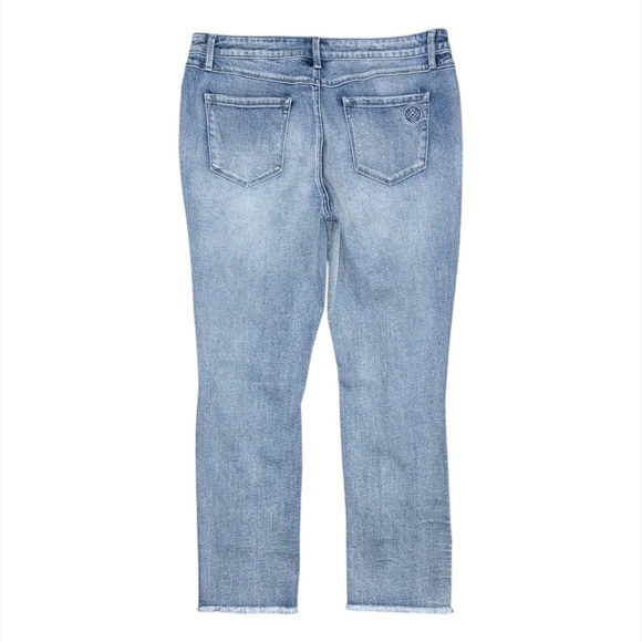 NWT Laurie Felt Forever Denim Easy Skinny Destructed Jeans Women’s 16 Raw Hem - Picture 2 of 11